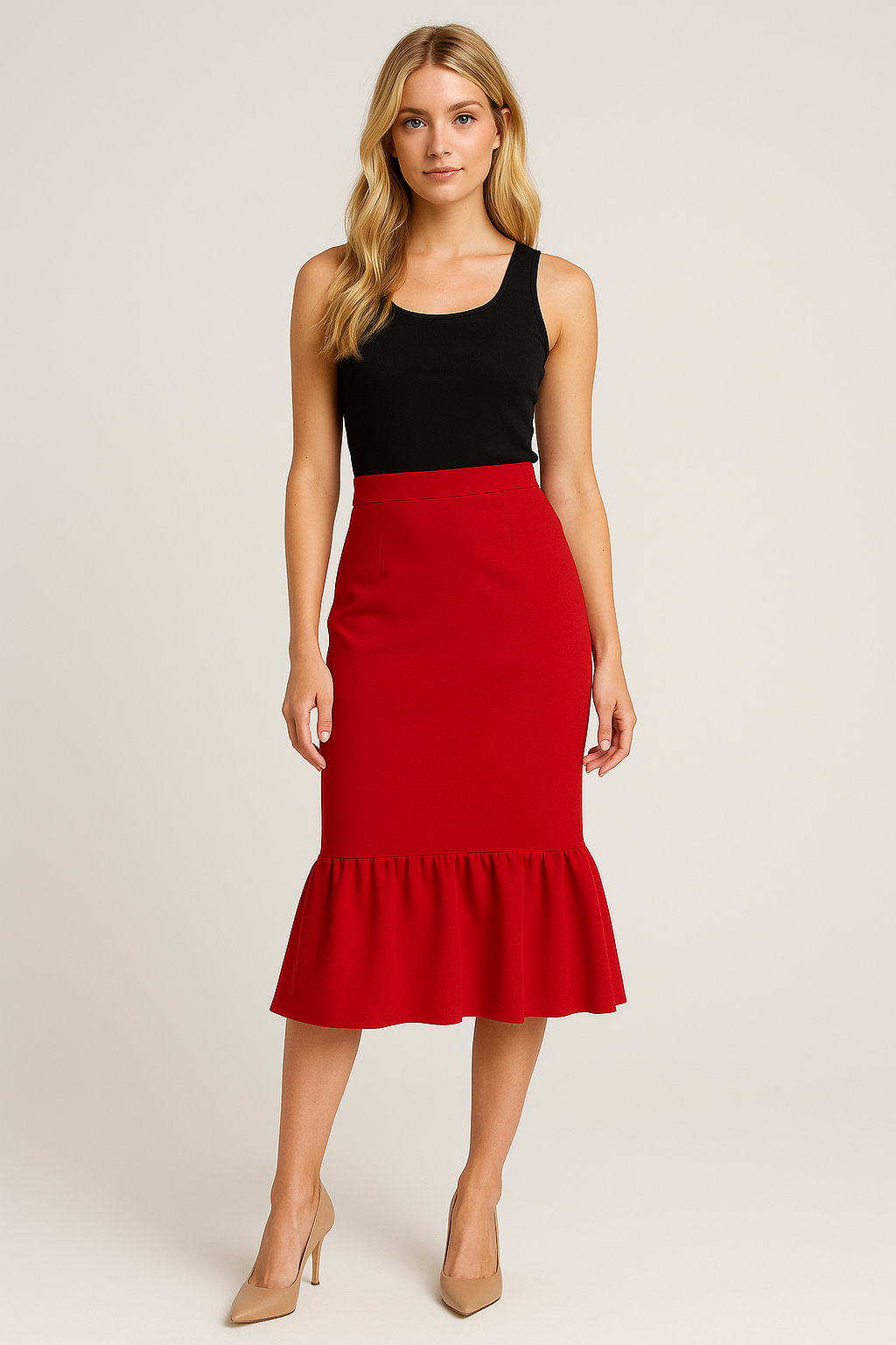 Kırmızı Etekli Model